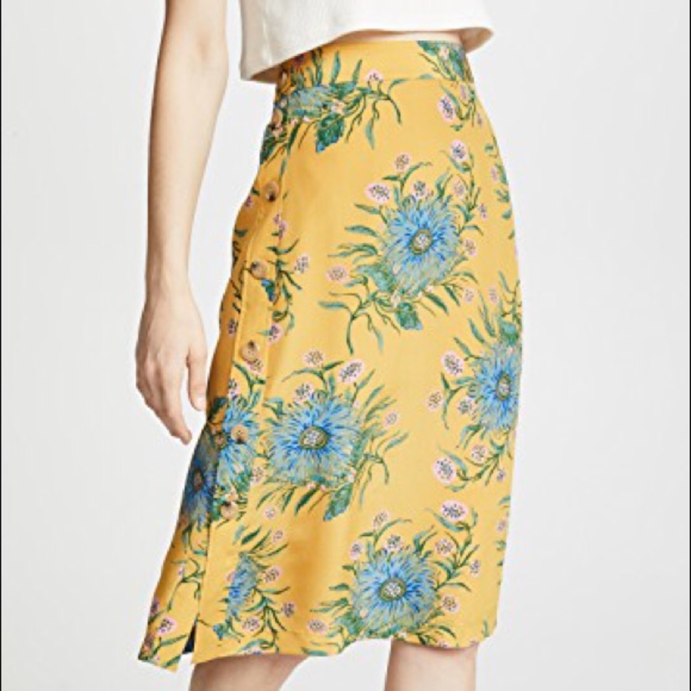 Madewell Silk Side-Button Skirt